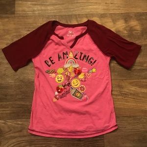 NWOT Justice sequence patch 3/4 sleeve shirt